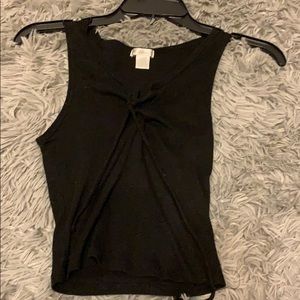 Tied black tank top